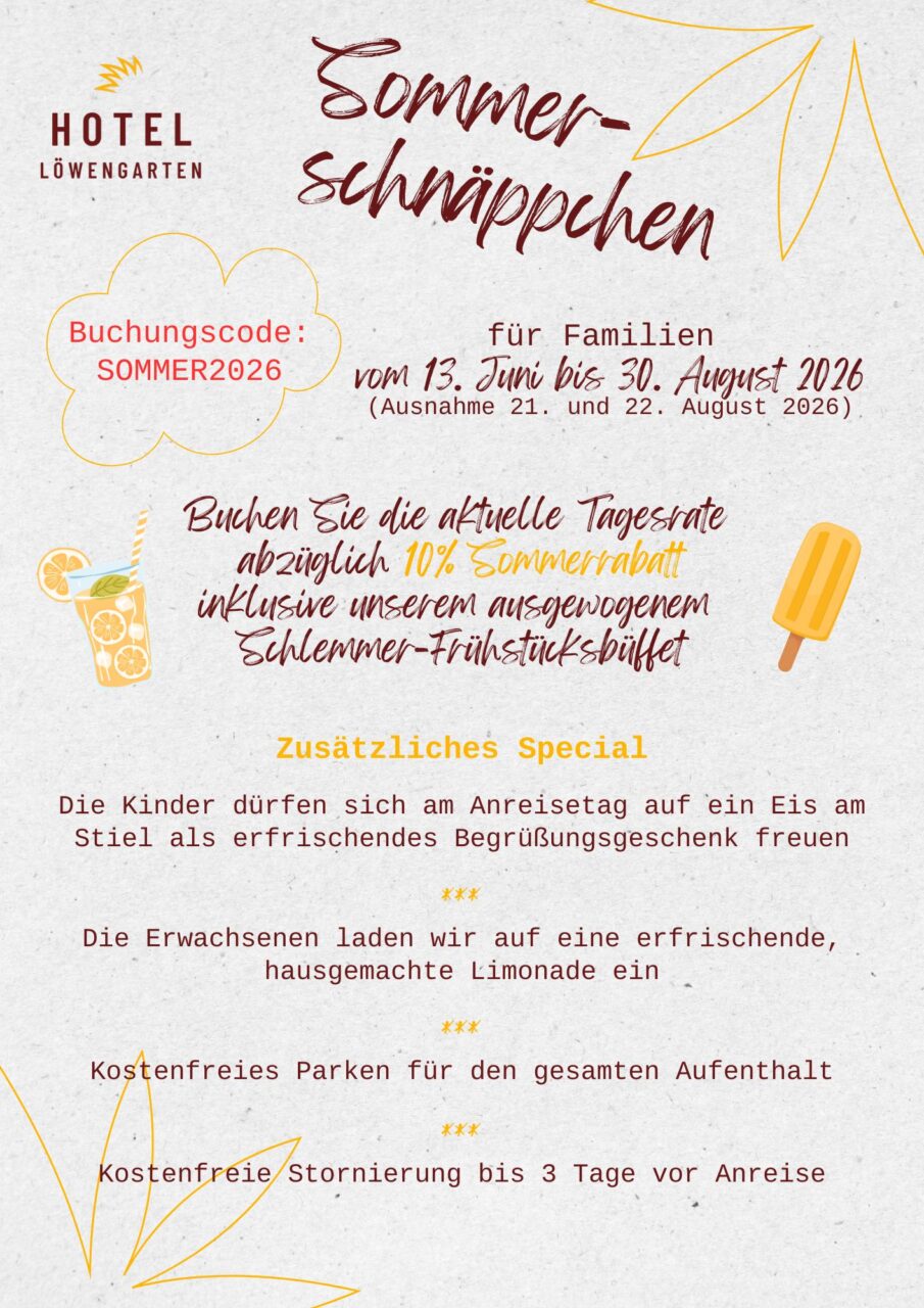 Hotel Löwengarten Sommerschnäppchen