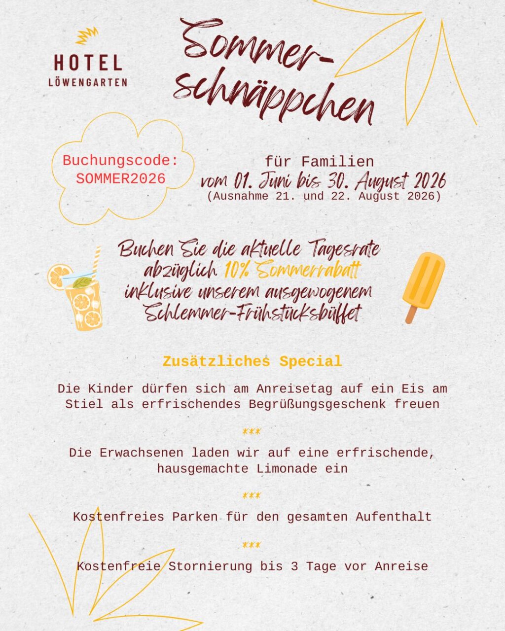 Hotel Löwengarten Sommerschnäppchen
